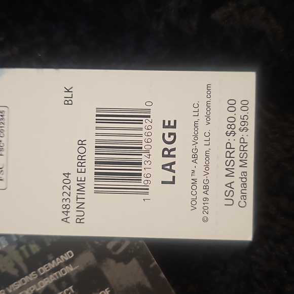 NWT Men's Volcom Jacket. "Runtime Error" Black Faux Fur Sherpa Zip Up - Picture 4 of 10